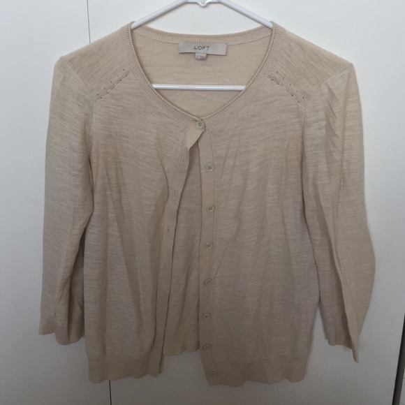 Loft cream button up cardigan