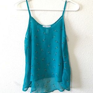 Sheer Bird Print Tank