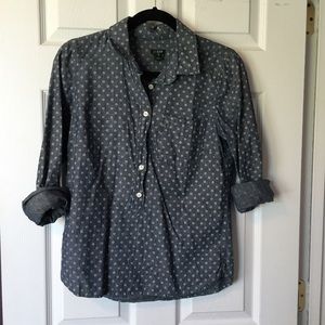 Polka Dot Chambray Top