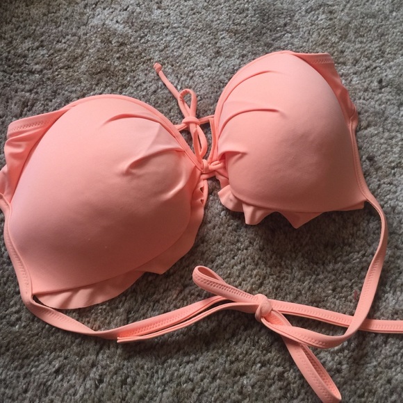 VS coral bikini top only 36DD