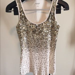 Express gold sequin tank top