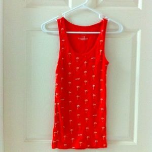 Orange palm tree tank top