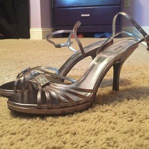 Silver strappy Heels
