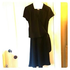 Black wrap front dress