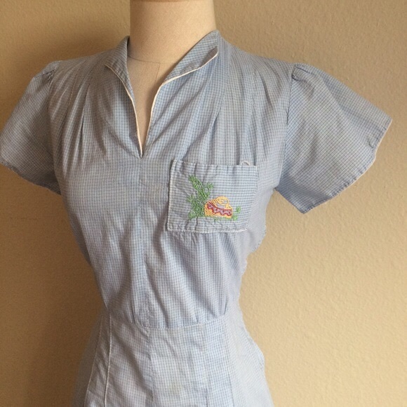 Vintage 40's Cute Diner Waitress Uniform Dress