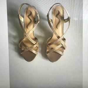 Nude Satin Studded Heels