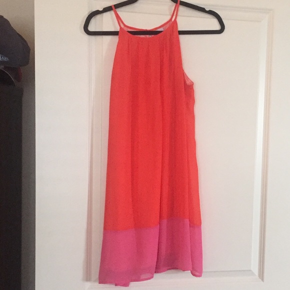 Francesca's coral and pink dress