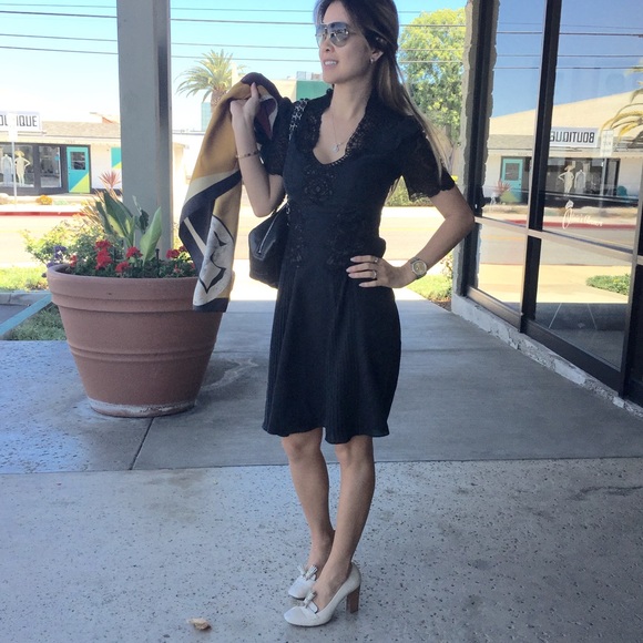 dress black lace high neck like new Karen Millen