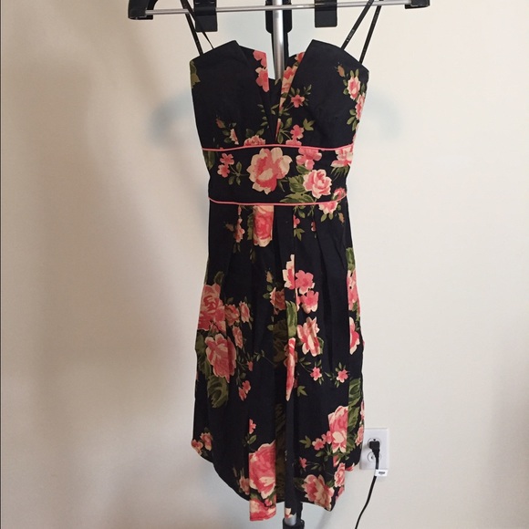 Strapless floral dress