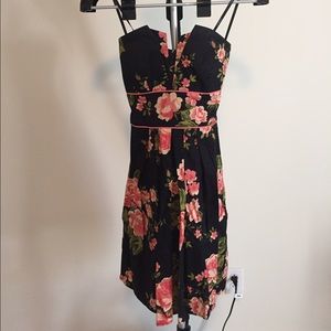 Strapless floral dress