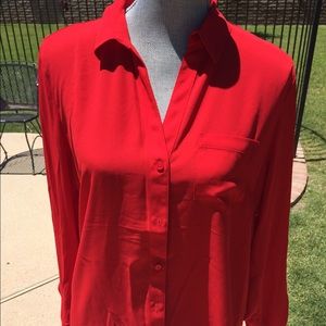 Red Ashton Blouse by The Limited
