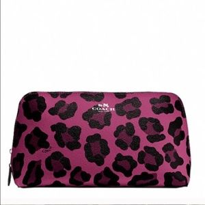 NWT COACH CRANBERRY OCELOT COSMETIC BAG SIZE 22