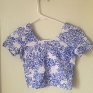 AA Porcelain Print Crop Top