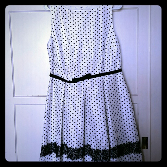 Black and white polkadot dress. Never worn!