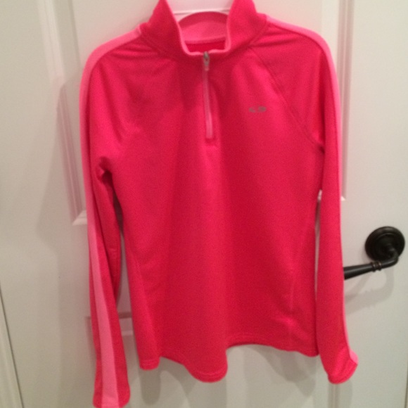 Long sleeve collared active-wear shirt! Neon pink