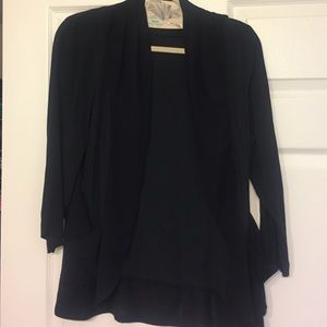 Black silk like open cardigan-Urban Outfitters