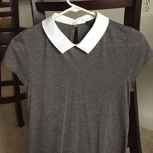 Ann Taylor Grey Collared Shirt XS