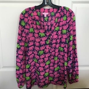 Lily Pulitzer Elsa top in elephant print
