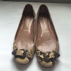 Sigerson Morrison Snakeskin Flats Shoes