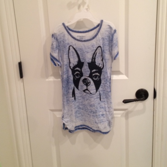 Blue pug embellished t-shirt