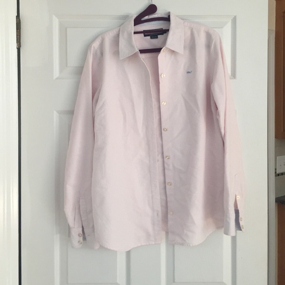 Pink Striped Vineyard Vines Button Down