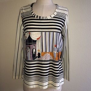 Vintage 60's Novelty Print Victorian People Top