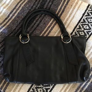 100% genuine leather handbag with silver detail