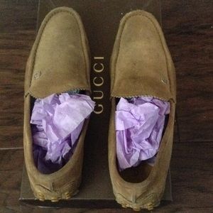 MENS suede gucci drivers US SIZE 10