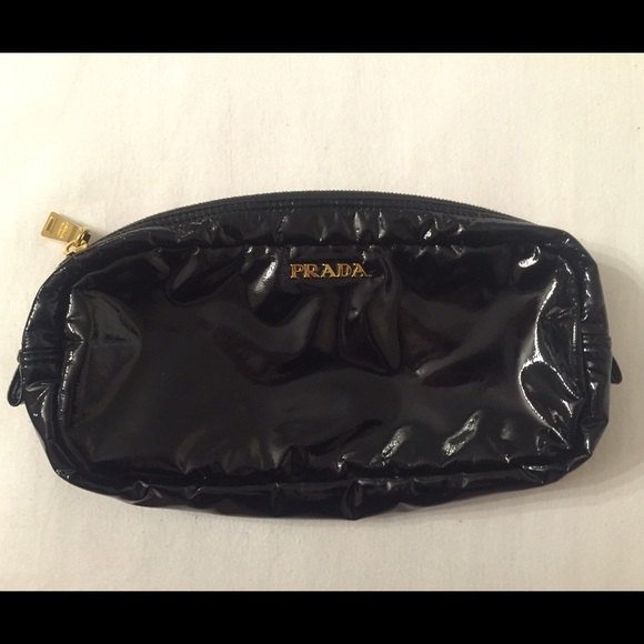 Authentic Patent Leather Prada Makeup Bag / Clutch