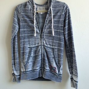 Black and gray zip up hoodie