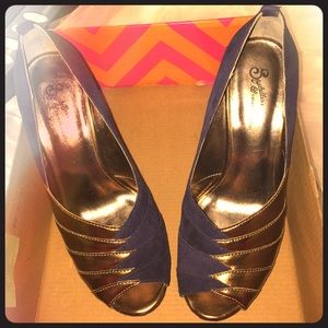 Come and get me (navy suede and copper)