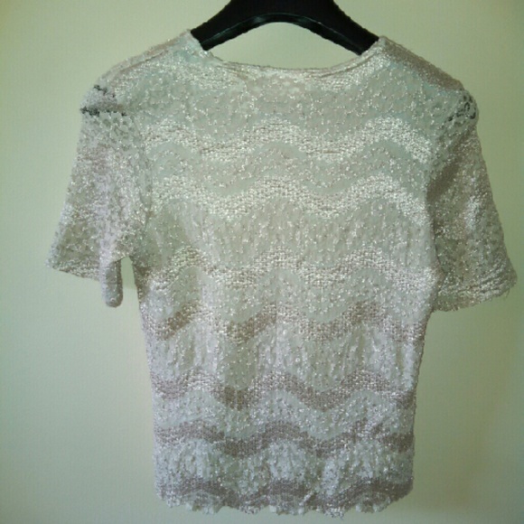 Women's Christie & Jill Vintage 1990s Lace Short Sleeve Top - Picture 2 of 3