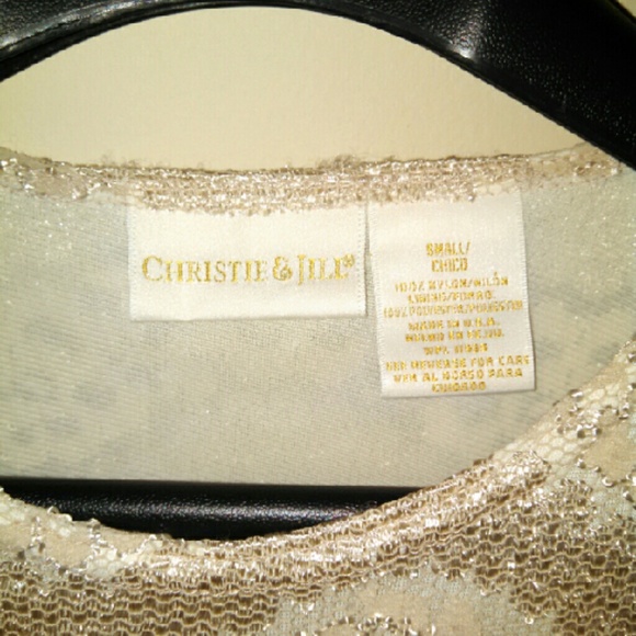 Women's Christie & Jill Vintage 1990s Lace Short Sleeve Top - Picture 3 of 3