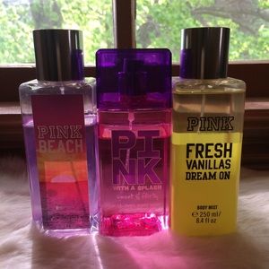 Pink Victoria's Secret body spray bundle