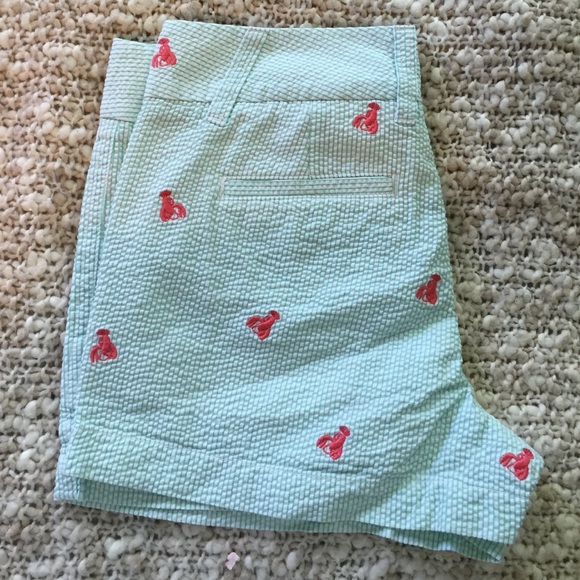 J. Crew Seafoam Green seersucker lobster shorts - Picture 1 of 2