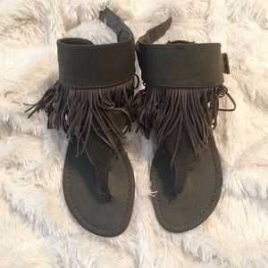 Forever 21 Suede Fringe Sandals