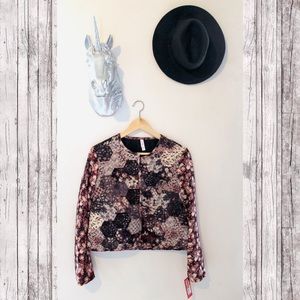 🌷NWT🌷Purple Floral Patchwork Jacket