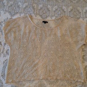 Cream lace flowy top