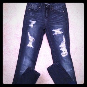 New Bebe skinny  jeans with rhinestones detail