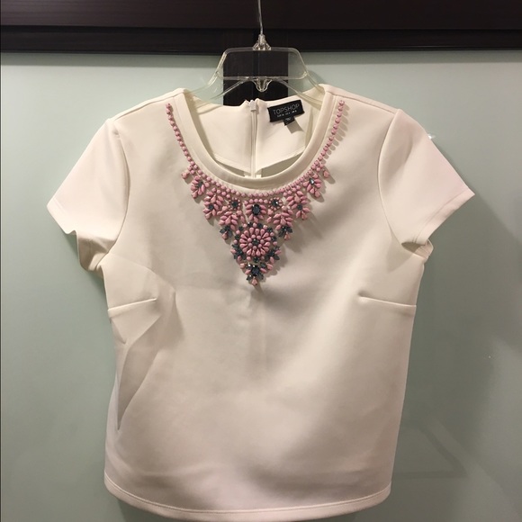 Jewel embellished crop top