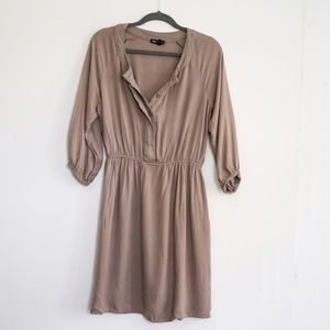 Tan shirt dress
