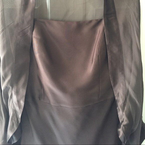 Ann Taylor brown and cream strapless dress