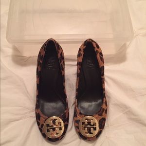 Tory Burch Leopard Wedges