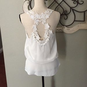 White tank with adorable lace detail