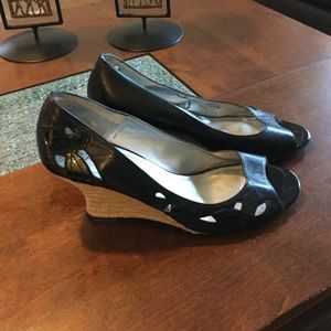 Anne Klein Peep Toe Espadrille Wedges!