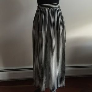 American Apparel Chiffon Maxi Skirt Striped