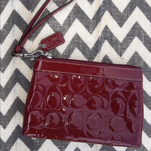 Crimson Red Coach Wristlet