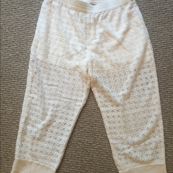 Club Monaco crochet pants with silk bottoms