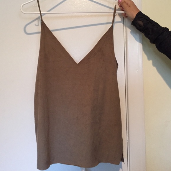Brown suede tank-top