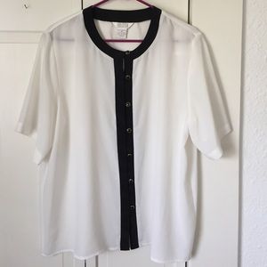 black & white vintage top